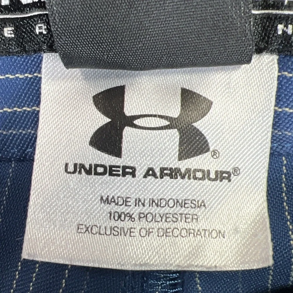 Under Armour Performance Pinstripe Golf Shorts Blue Mens 38 Athletic Summer READ